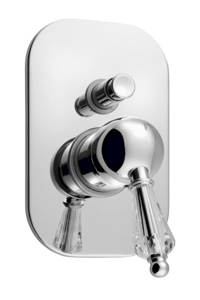 KIRKÉ CRYSTAL podomítková sprchová baterie, 2 výstupy, páčka krystal, chrom KI42KC