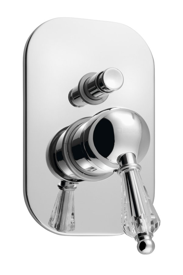 KIRKÉ CRYSTAL podomítková sprchová baterie, 2 výstupy, páčka krystal, chrom KI42KC