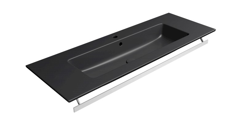 PURA keramické umyvadlo Slim 122x46cm, černá mat 8887126