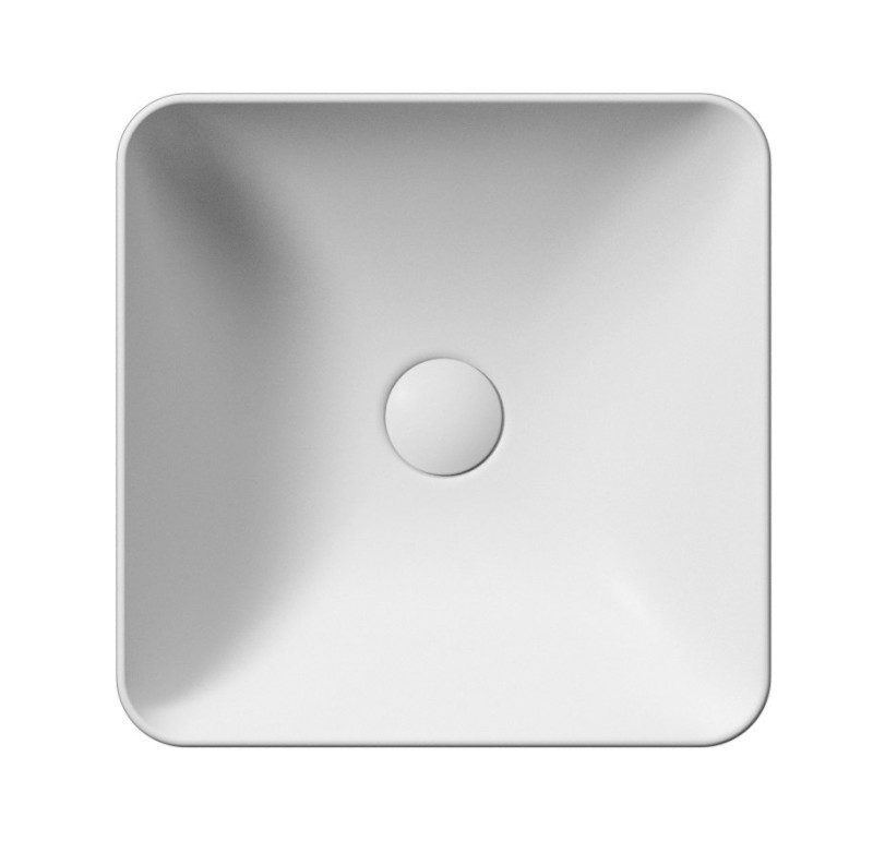 SAND/NUBES keramické umyvadlo na desku 38x38cm, bílá mat 903809