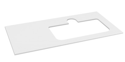 BRAHEA deska rockstone s otvorem 101x51,5cm (30+70cm), pravá, bílá mat BL101-0101-R-70