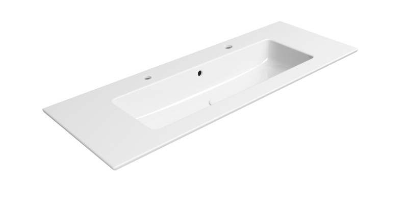 PURA keramické dvojumyvadlo Slim 122x46cm, bílá ExtraGlaze 8887211