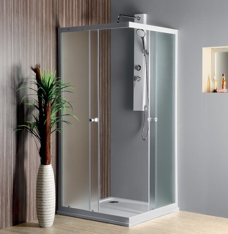 ALAIN čtvercová sprchová zástěna 900x900mm, sklo Brick BTQ900