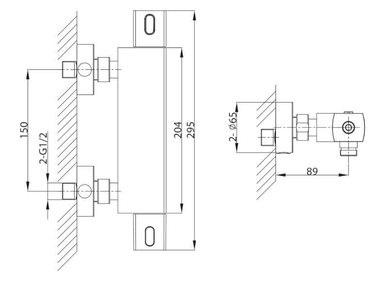 MIXONA nástěnná sprchová termostatická baterie, chrom MG411