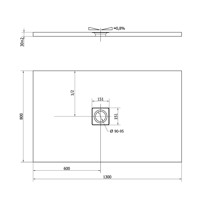 FLEXIA vanička z litého mramoru s možností úpravy rozměru, 130x80cm, hnědá mat 72899.71