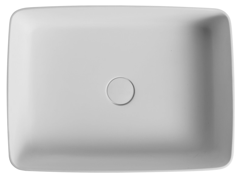 THIN umyvadlo na desku, Rockstone, 50x37 cm, bílá mat WN321