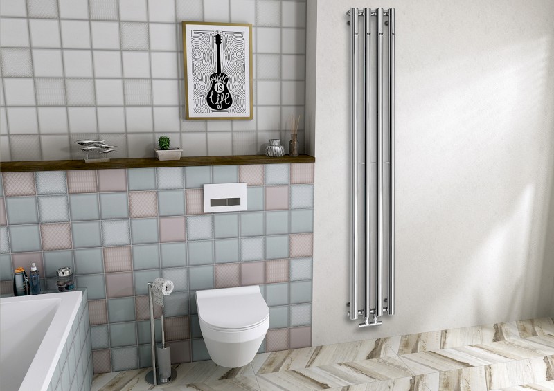 PILON otopné těleso 270x1800mm, se čtyřmi háčky pro ručník, chrom IZ120T