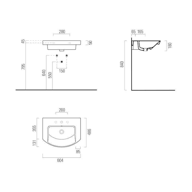 NORM keramické umyvadlo 60x49cm, oblé, bílá ExtraGlaze 8645111