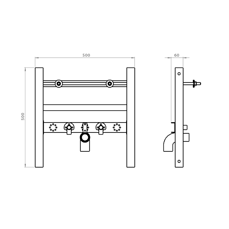 GEBERIT DUOFIX prvek příčného nosníku pro umyvadlo, stojánková armatura 111.464.00.1