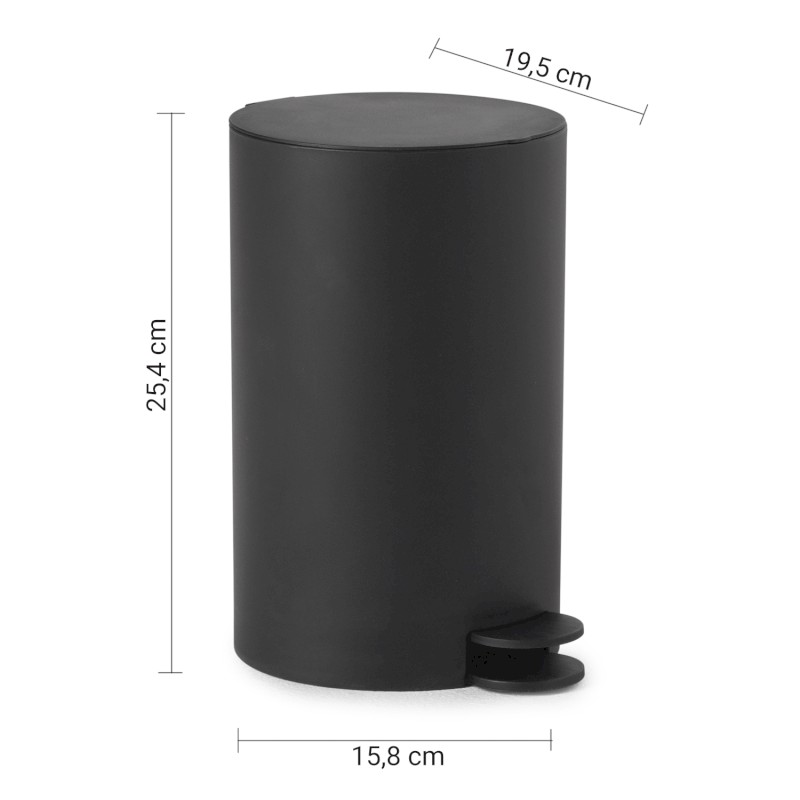 SHARON odpadkový koš 3l, plast ABS, černá SH0914