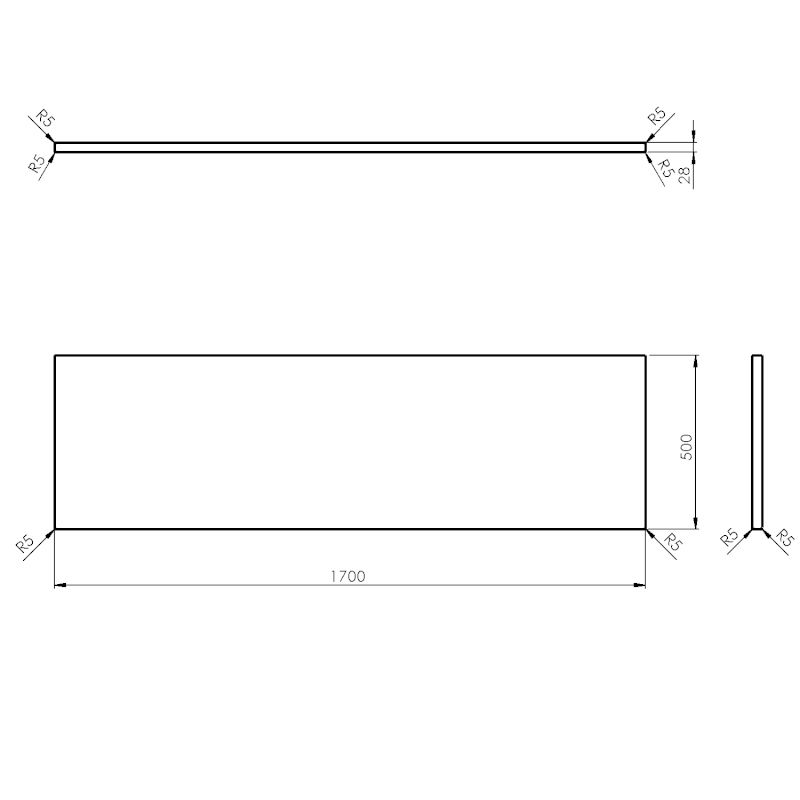 WOODY deska 1700x28x500mm, masiv přírodní dub WD170-70