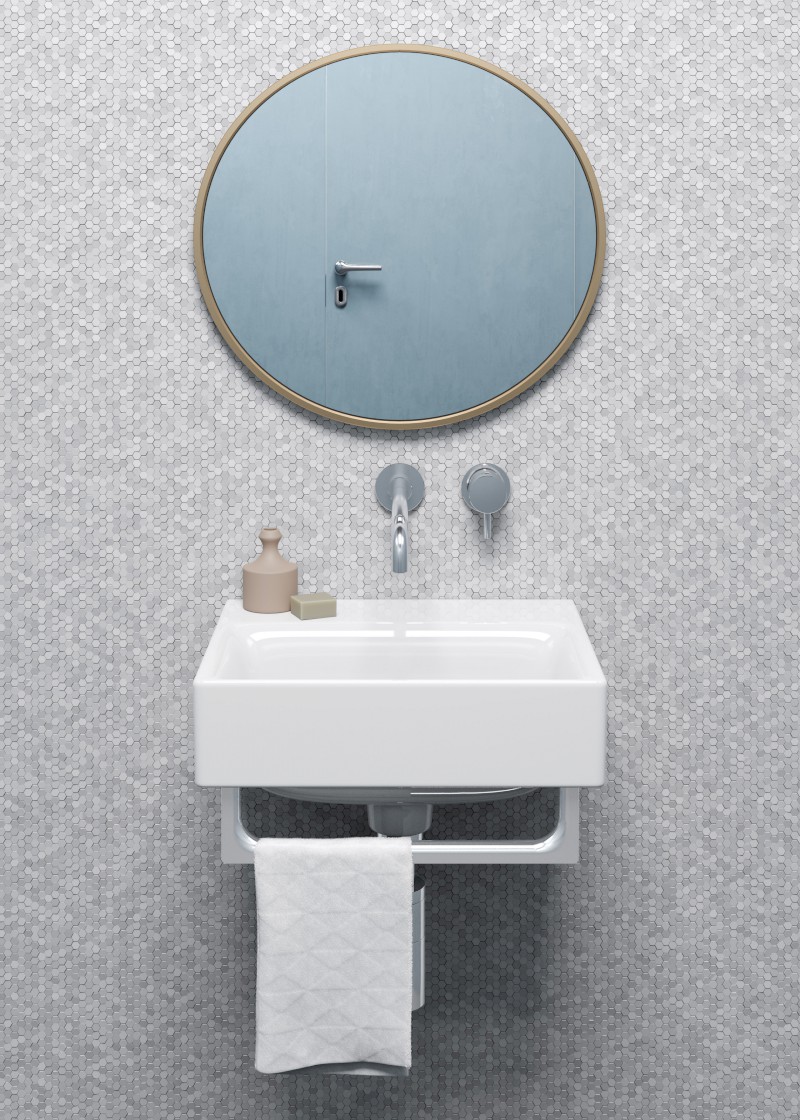 NUBES keramické umývátko 40x32cm, bez otvoru, bílá ExtraGlaze 9684011