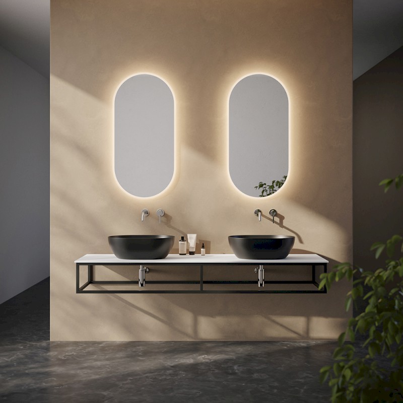 SKA konzole pod umyvadlo/desku 180x22x51cm, černá mat SKA880