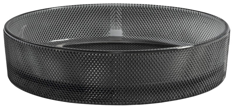 NOBAL skleněné gravírované umyvadlo na desku, 49x38 cm, černá TY326