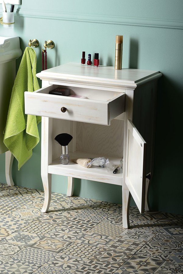 RETRO skříňka 60x80x38cm, starobílá, pravá 1693