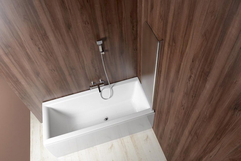 VILMA vanová zástěna 600x1400 mm, chrom, pravá, sklo matné AQ6018P