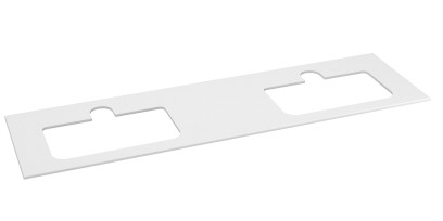 BRAHEA deska rockstone se 2 otvory 181x51,5cm (90+90cm), bílá mat BL181-0101-90