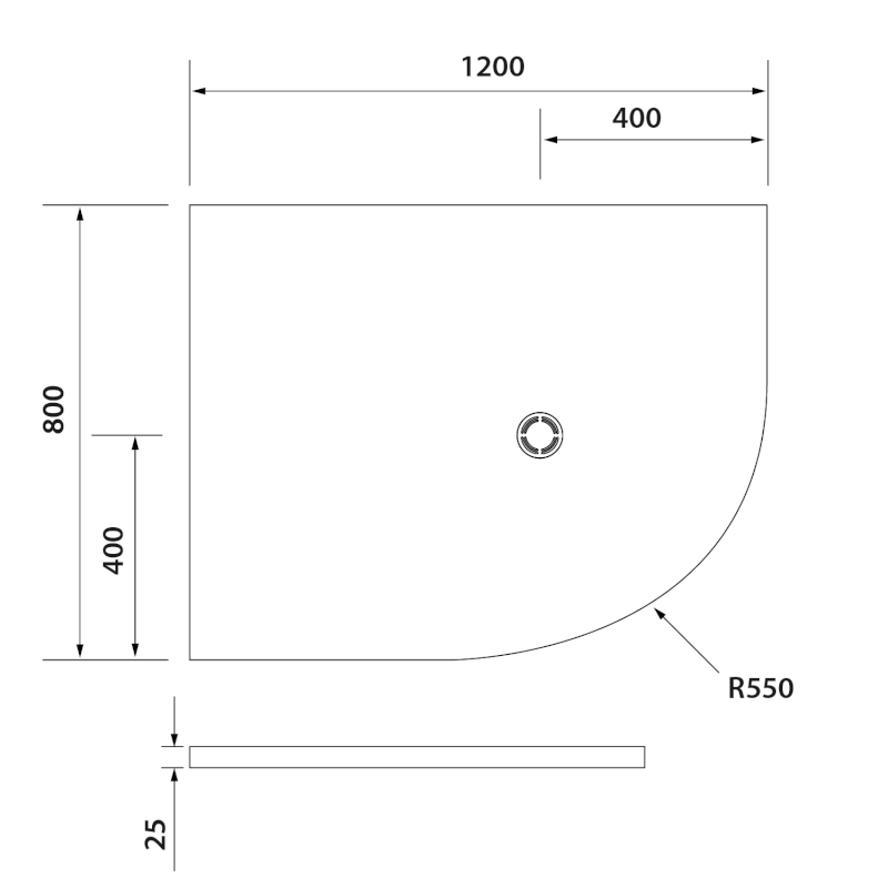 FLEXIA vanička z litého mramoru čtvrtkruh, s možností úpravy rozměru, 120x80cm, R550, levá 91281