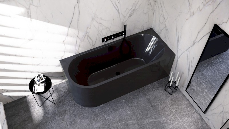 VIVA R MONOLITH asymetrická vana 180x75x60cm, šedá 72129M.30