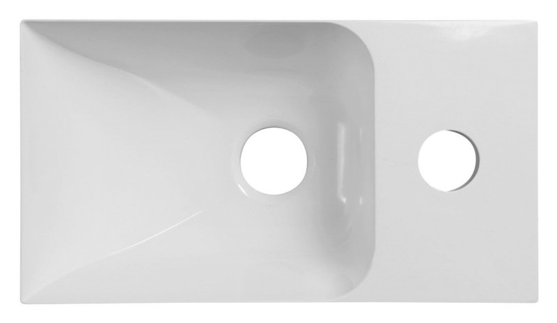 PICCOLINO umývátko 30,8x17cm, litý mramor, baterie vpravo, bílá PK305