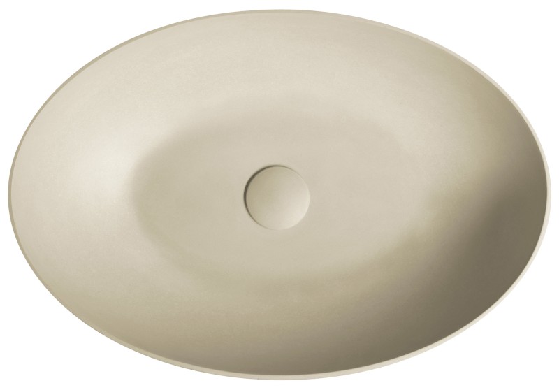 FORMIGO betonové umyvadlo na desku, 60x40cm, žlutá mat FG222