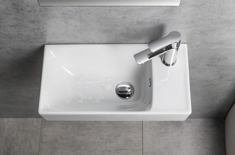 NUALI keramické umývátko 50x25cm, baterie vpravo, bílá TU0122