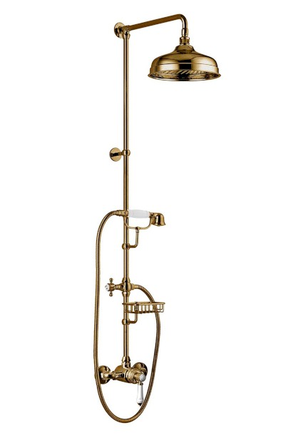 VIENNA sprchový sloup s pákovou baterií, mýdlenka, 1291mm, bronz VO138BR