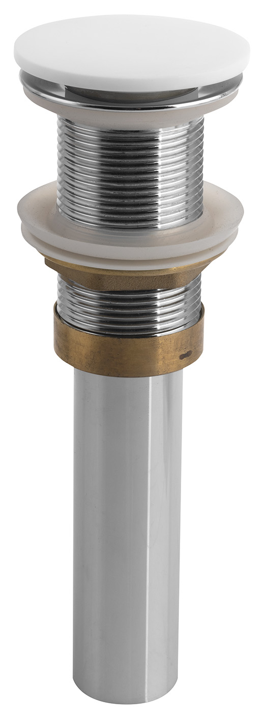 THIN umyvadlová výpust 5/4“, click-clack, Rockstone zátka, bílá mat WN721