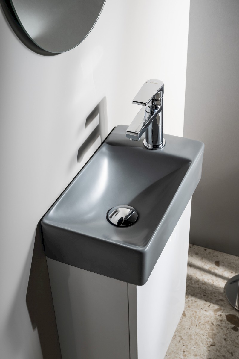 MARGITHA keramické umývátko 38x22cm, otvor pro baterii vpravo, šedá MGT3822GR