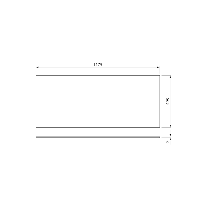 NELIO keramická deska Black 117,5x0,9x49,3cm, černá mat KD010B