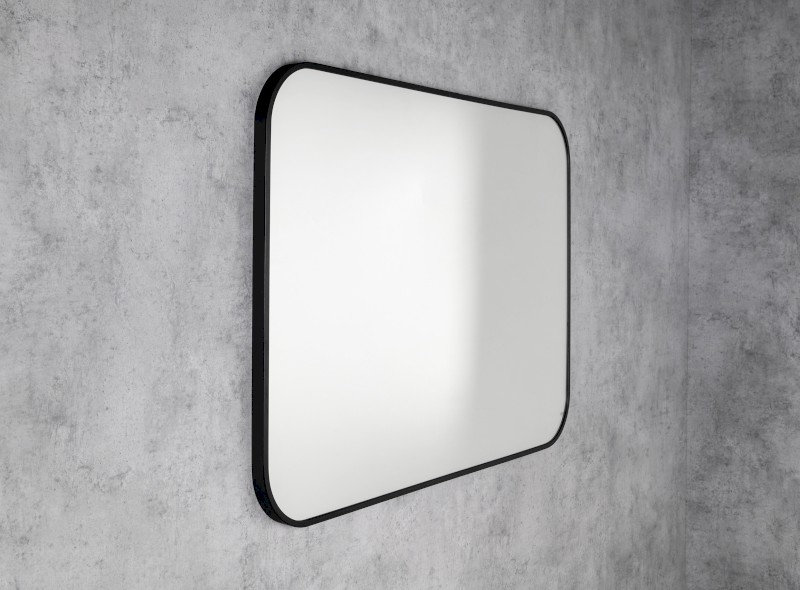 AROWANA zrcadlo v rámu 100x70cm, černá mat AWB1070