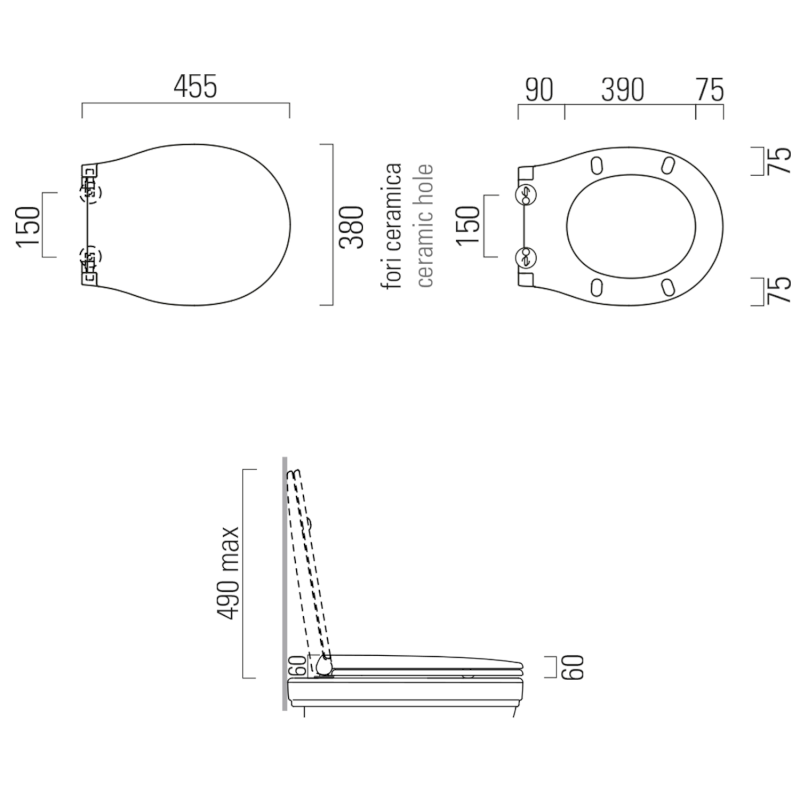 CLASSIC WC sedátko, ořech/chrom MS87N