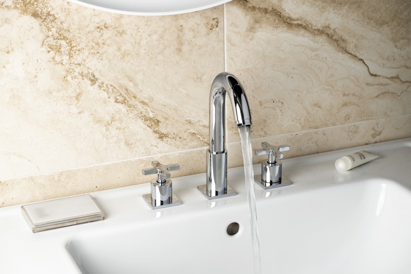 TRAX tříprvková stojánková umyvadlová baterie, chrom 602/S