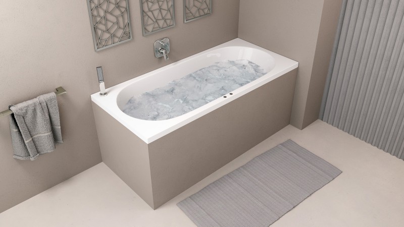 ASTRA B hydromasážní vana, 165x75x48cm, Active Hydro-Air, chrom 32611.2010