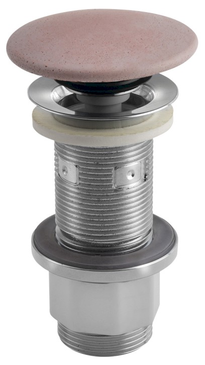 Umyvadlová výpust 5/4“, click-clack, betonová zátka, 10-80mm, růžová mat FG921