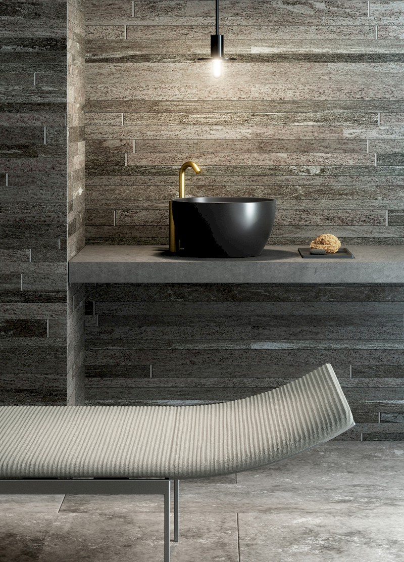 PURA keramické umyvadlo na desku vysoké, průměr 42cm, černá mat 885226