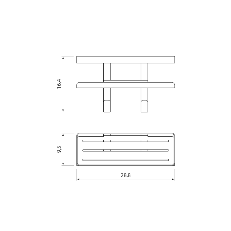 MYLINE polička do sprchy, 241x30x111mm, nerez lesk 105T10100