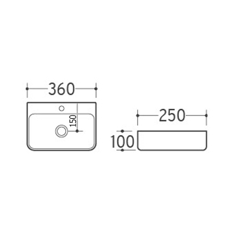 GERDA keramické umývátko, 36x25 cm, bílá AR362