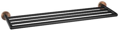 LARISSA polička na ručníky 600mm, černá/měď mat WS028BC