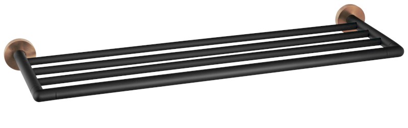 LARISSA polička na ručníky 600mm, černá/měď mat WS028BC