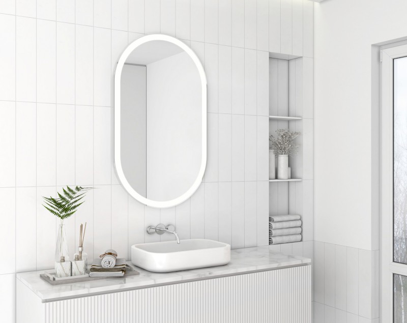 PARGA oválné zrcadlo s LED osvětlením 60x100cm PG600