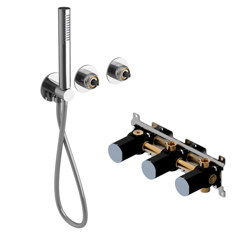 ULTRAMIX tělo podomítkové sprchové/vanové baterie s ruční sprchou, 2 výstupy, chrom UT045-1