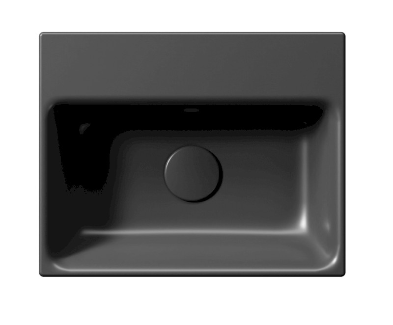 NUBES keramické umývátko 40x32cm, bez otvoru, černá mat 9684026