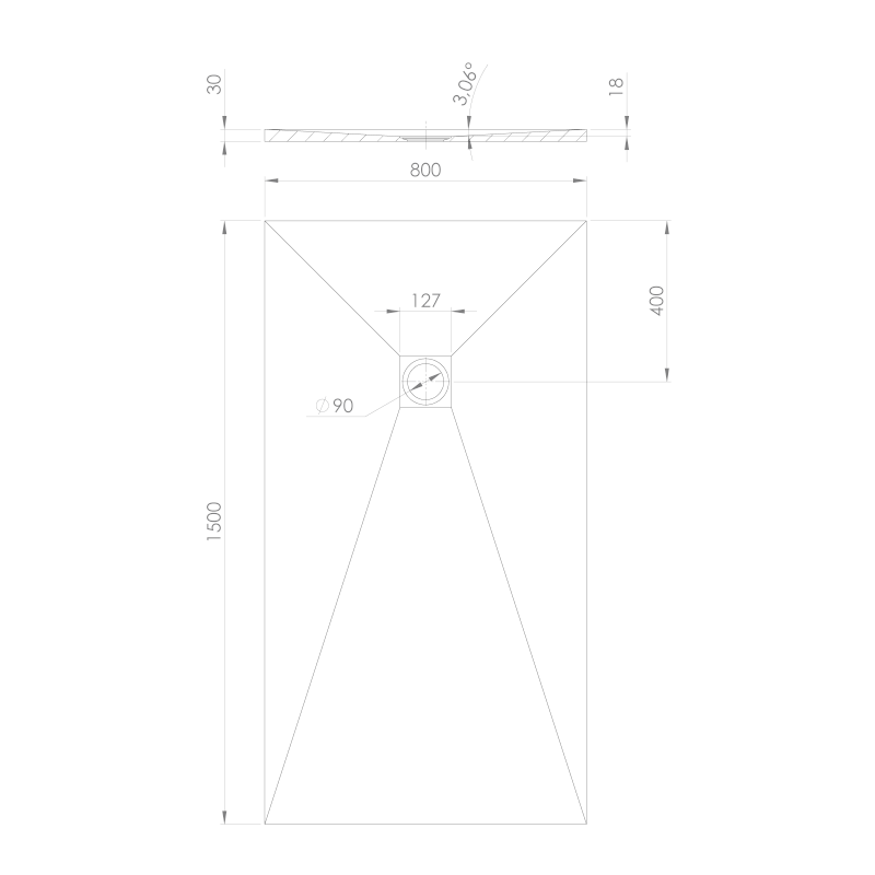 TRENECA vanička z litého mramoru s možností úpravy rozměru, 150x80cm, šedá mat 84305.31