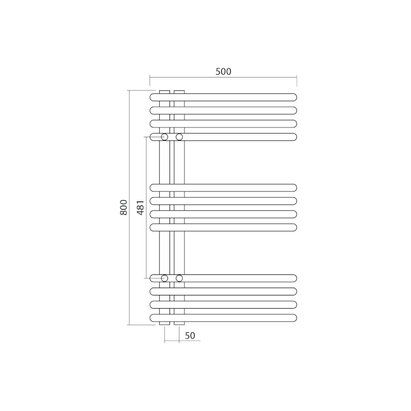 NYMPHA otopné těleso 500x800mm, chrom LLN80
