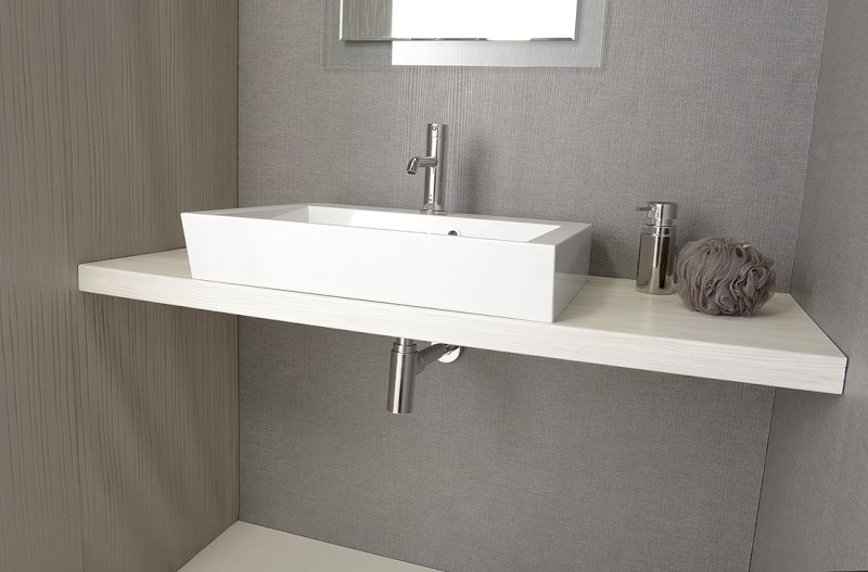 AVICE deska pod umyvadlo 100x50cm, tl.5cm, dub starobílý AV105