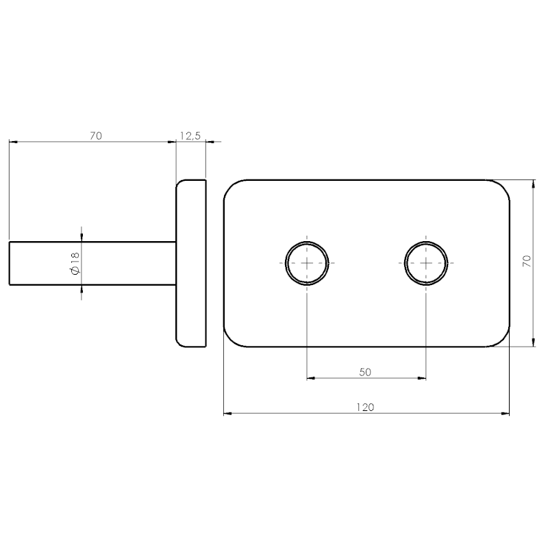 WICHER krycí rozeta pro středové připojení 50mm, černá mat 600.315.6