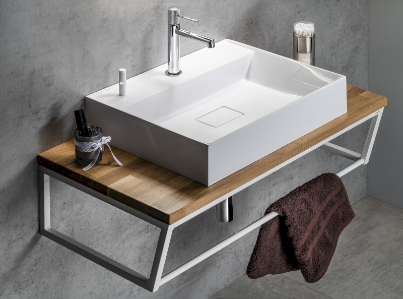 GODIVA umyvadlo, litý mramor, 58x44cm, bílá GU058