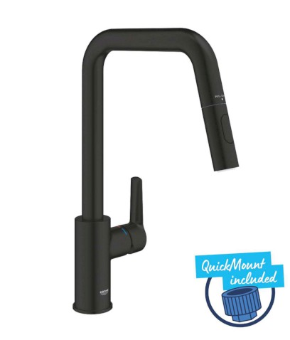 QuickFix Start Dřezová baterie s výsuvnou sprškou, matná černá GROHE 306312430