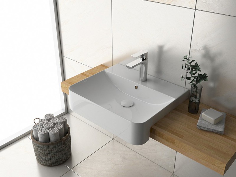 SOTT AQUA keramické umyvadlo polozápustné, 59x49cm, bílá 10SQ51058